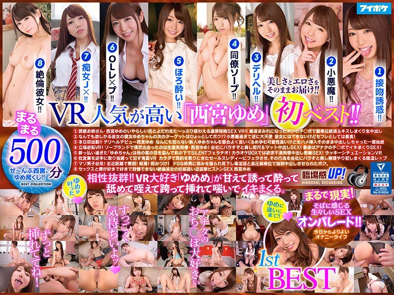 【VR】西宮ゆめ 1st VR BEST 最高級画質と最先端画角で美しさとエロさをそのままお届けする大ボリューム8タイトル500分収録!!
